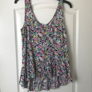 Betsey Johnson Peplum Multicolor Tank XS NWT